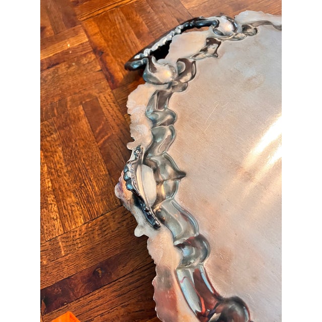 Art Nouveau 1950s Reed and Barton Large Waiter Tray For Sale - Image 3 of 4