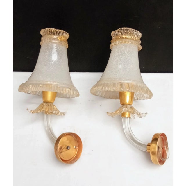 Wall Lights attributed to Archimede Seguso for Seguso, Set of 2 For Sale - Image 9 of 11
