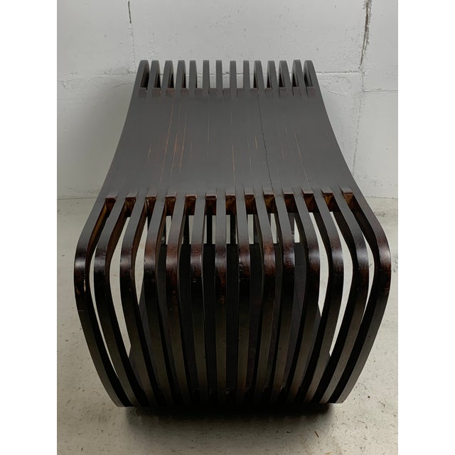 Vintage Dutch Slatted Wooden Wavy Curvy Coffee Table, 1970s For Sale - Image 13 of 15