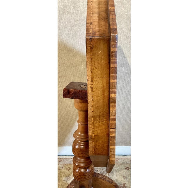 Wood 19th Century Inlaid Tilt-Top Octagonal Tea Table For Sale - Image 7 of 9