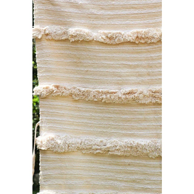 Mid 20th Century 1960s Vintage Tribal Moroccan Handcrafted Wedding Blanket Throw For Sale - Image 5 of 13