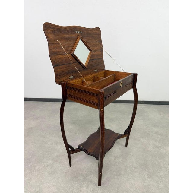 Antique Vanity Side Table with Hinged Lid, 1890s For Sale - Image 6 of 12