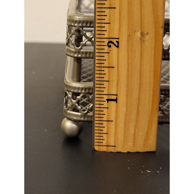 Vintage Art Deco Footed Filigree Serving Tray For Sale - Image 9 of 10