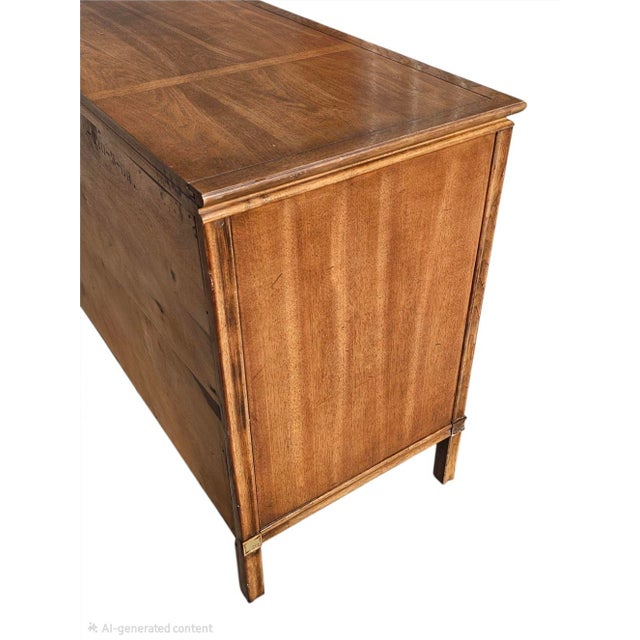 Wood Mid Century Thomasville Tamerlane Mid Century Modern Inlaid Burlwood Credenza Sideboard For Sale - Image 7 of 17