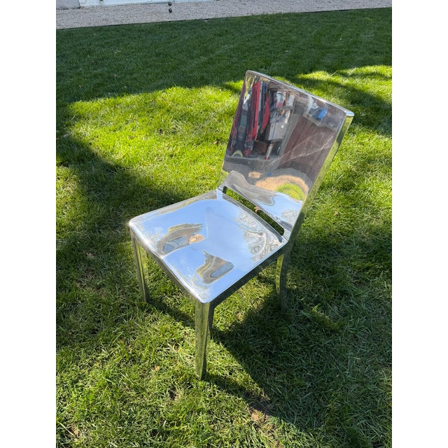 2000 - 2009 Philippe Starck for Emeco Hudson Polished Aluminum Chairs – Set of 2 Dining + 1 Bar Height For Sale - Image 5 of 17