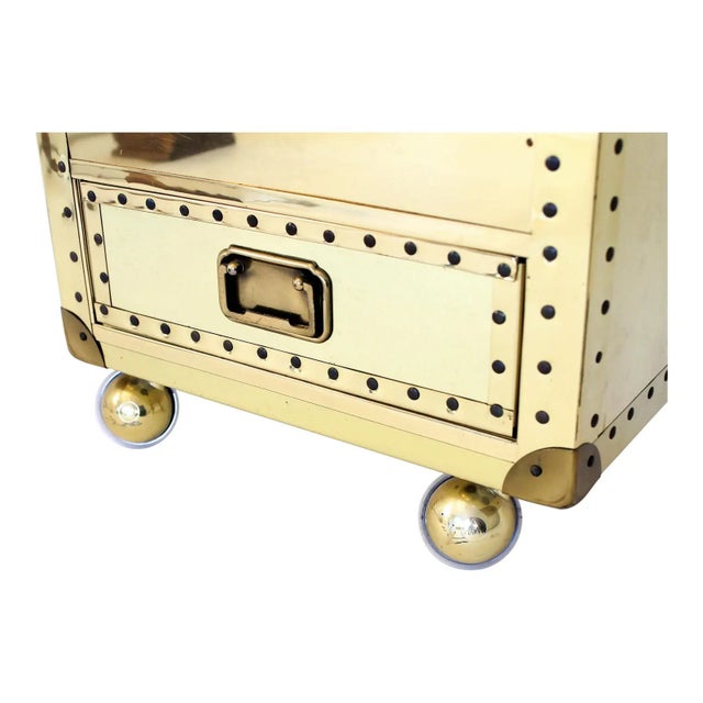Wood 1970s Brass Clad Storage Chest For Sale - Image 7 of 7