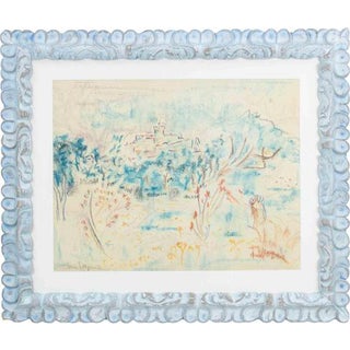 Sirio Pellegrini, Landscape, Pastel on Paper, 1971 For Sale
