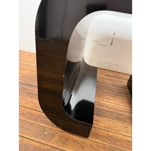 1980 Black Laminate Waterfall End Table