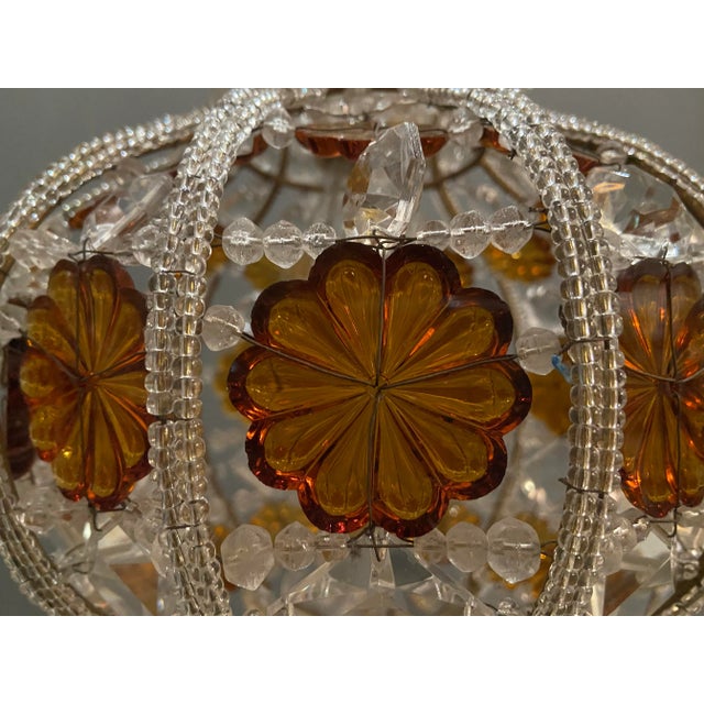 Beaded Crystal Pendant Lamps from Bacci Firenze, 1970s, Set of 2 For Sale - Image 10 of 15