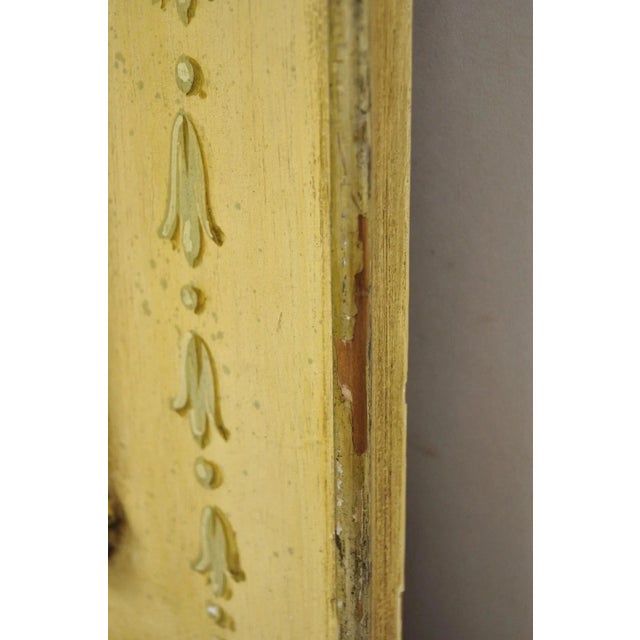 Beige Antique Italian Neoclassical Giltwood Hand Painted 59" Trumeau Wall Mirror For Sale - Image 8 of 12