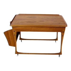 Danish Modern Rolling Teak Bar Cart