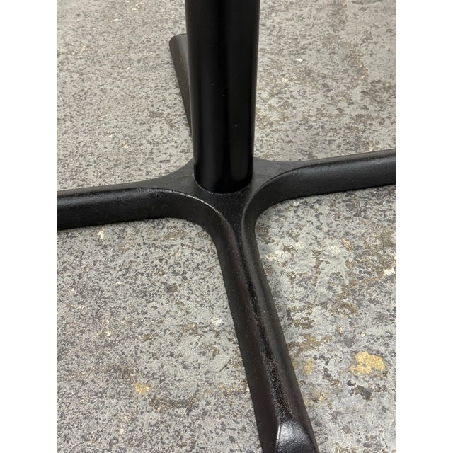 Stone Gray 36in Circa 1980 Stone Composite Pedestal Dining Table For Sale - Image 8 of 12