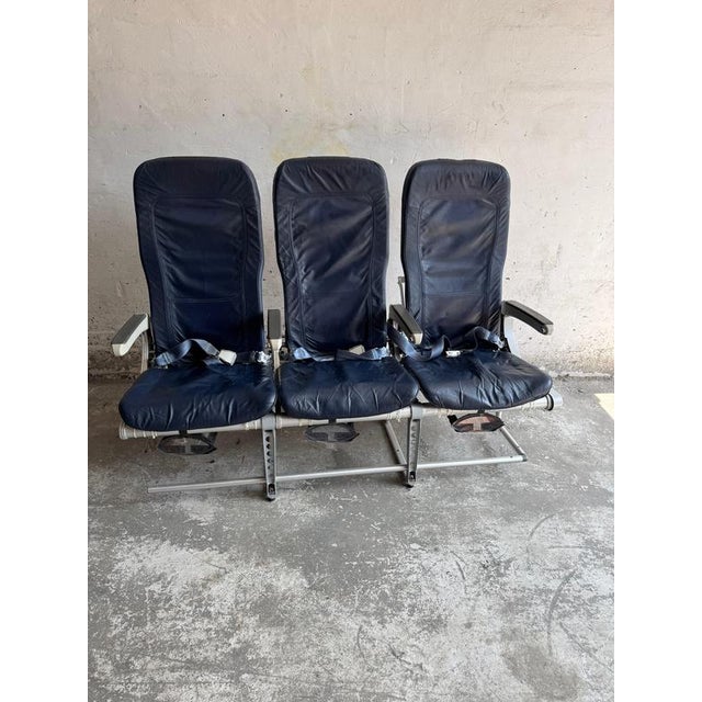Vintage Triple Airplane Seats from Recaro For Sale - Image 9 of 13
