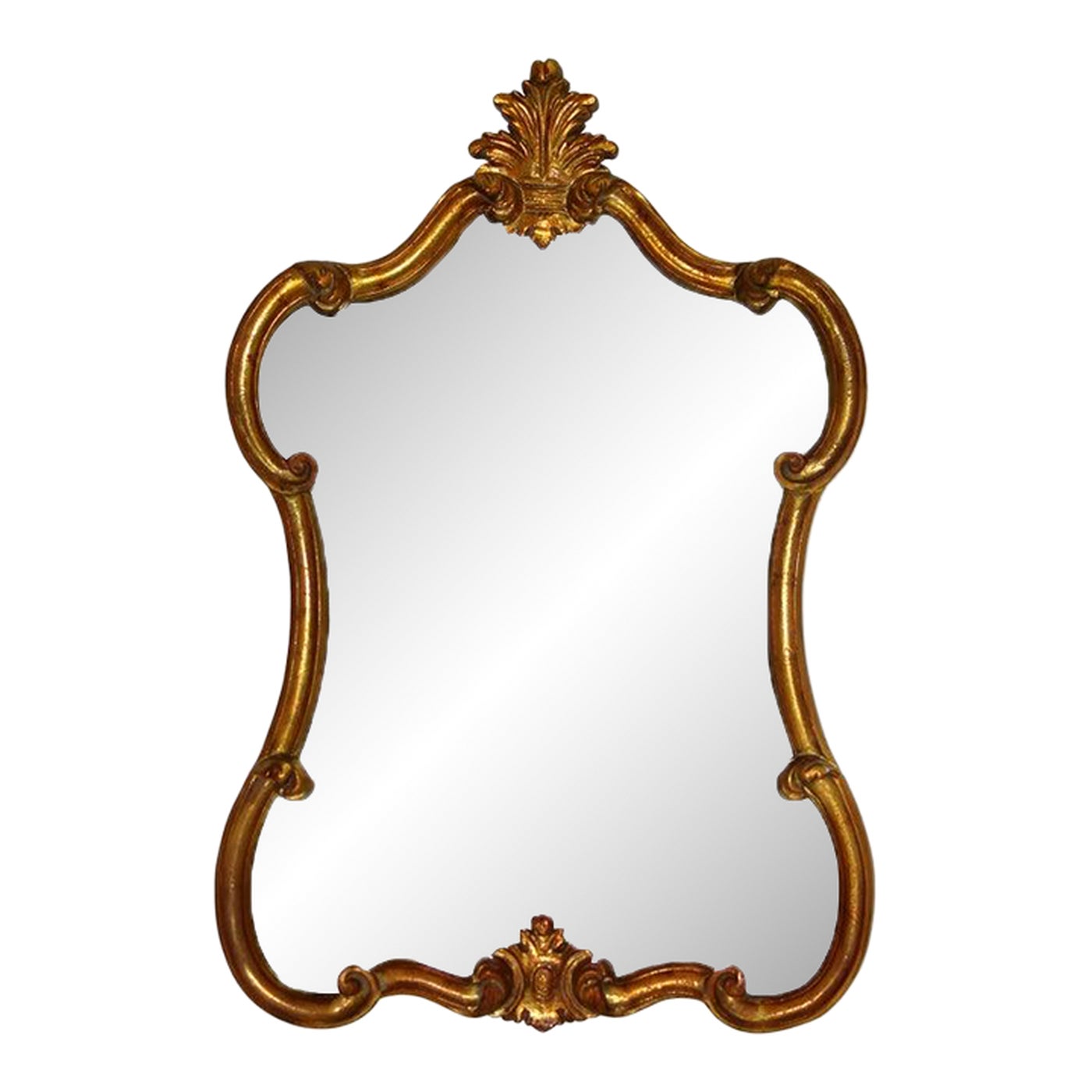 Antique Italian Rococo Gilt Wood Wall Mirror | Chairish