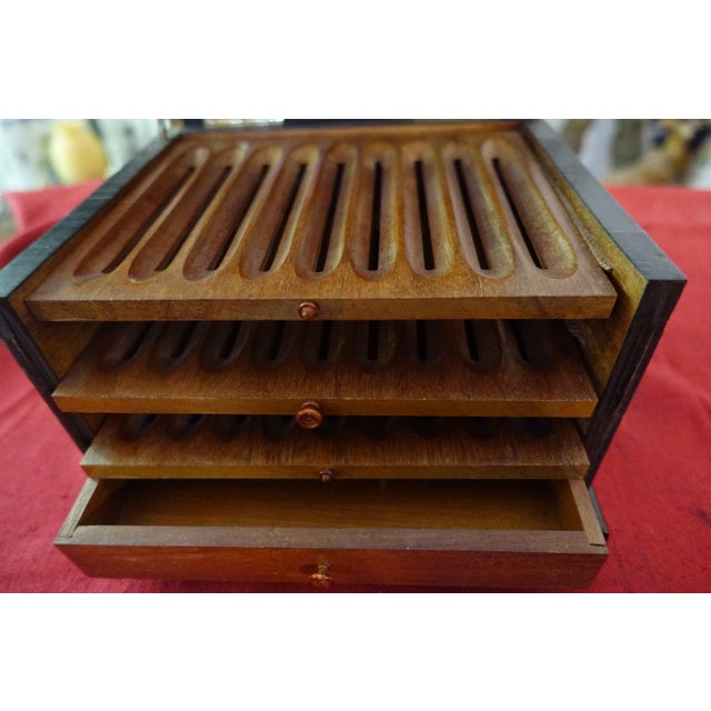 19th Century Boulle Marquetry Cigar Humidor For Sale - Image 3 of 6