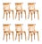 Bentwood Honey Beech Striped Seat Bentwood Dining Chairs, 1970s, Set of 6 For Sale