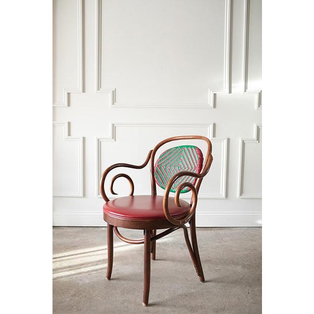 Maroon Vintage Cafe Armchairs by Shelby Williams Industries in the Style of Micheal Thonet , Set of 8 For Sale - Image 8 of 17