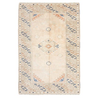 1960s Vintage Washed Out Turkish Milas Rug- 7′ × 10′5″ For Sale
