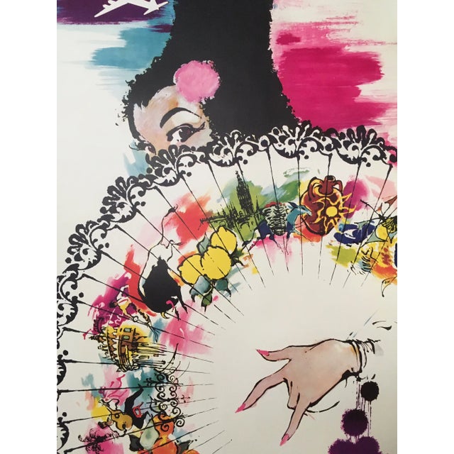 Vintage Mid-Century "Spain" Otto Neilsen for Sas Linen-Mounted Travel Poster For Sale - Image 4 of 5