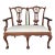 1970s Georgian Furnishing Co. Chippendale Hand Carved Mahogany Upholstered Settee For Sale