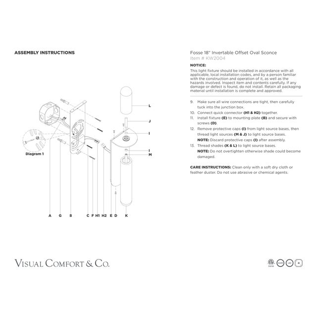 Kelly Wearstler for Visual Comfort Signature Fosse 18" Invertable Offset Oval Sconce in Antique-Burnished Brass with Alabaster For Sale - Image 10 of 10