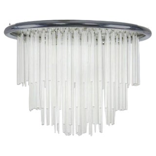 Minimalist Hand Blown Glass Chandelier, 1970s For Sale