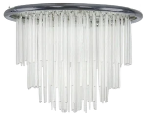 Minimalist Hand Blown Glass Chandelier, 1970s