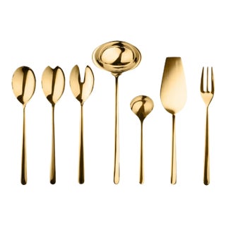 Mepra Linea 7-Piece Full Serving Set, Oro For Sale