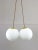 Metal Mid-Century Italian Brass & Opaline Cluster of Lamps For Sale - Image 7 of 18