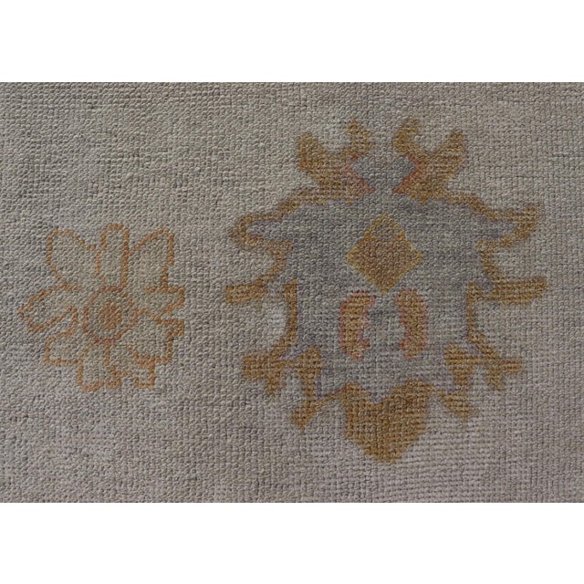 Traditional Turkish Oushak Rug in Gray With Faded Gold, Taupe, and Dusty Blue 10'6 X 14'0 For Sale - Image 3 of 15