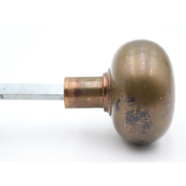 Mid 20th Century Pair of Vintage 2 In. Round Brass Passage Door Knobs For Sale - Image 5 of 9