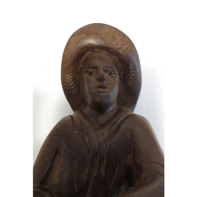 Mid 20th Century Vintage Antonio Zeppellini Hand Carved Wooden "Woodsman" Statue Sculpture - 1960s For Sale - Image 5 of 10