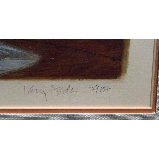 Larry Fodor "Fajada Bute #98" Hand Signed Original Pastel Drawing Framed For Sale - Image 4 of 5