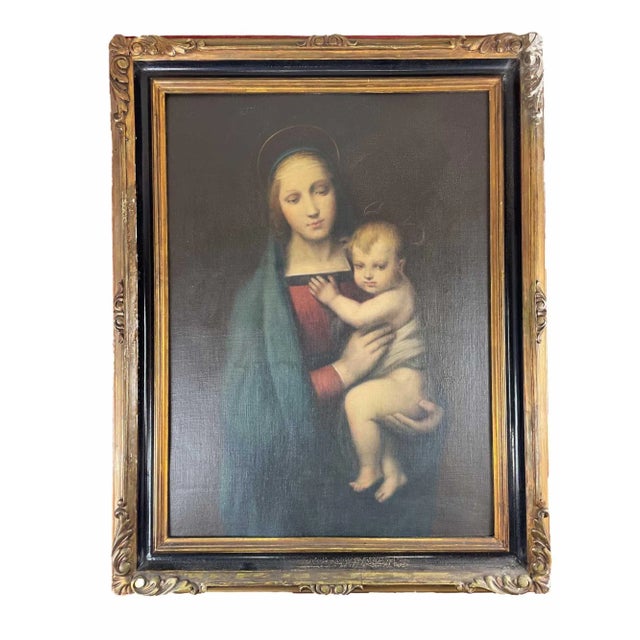 Madonna with Child, Mid 19th-Century, Oil on Board, Framed For Sale - Image 11 of 11