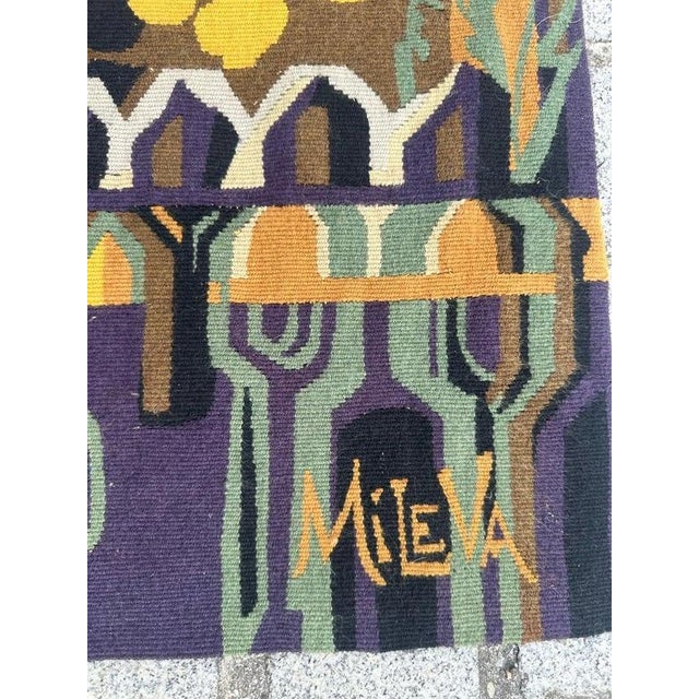Mid-Century Modern French Tapestry by Mileva for Aubusson, 1940s For Sale - Image 10 of 18