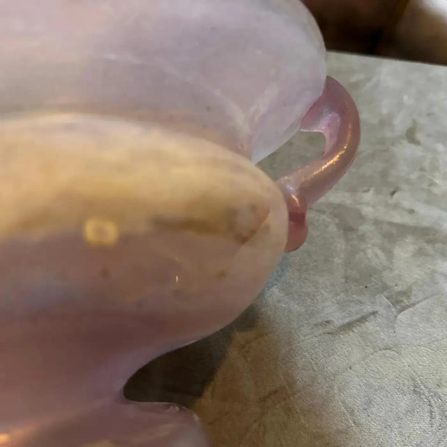 1970s Pink Scavo Murano Glass Oval Bowl by Cenedese For Sale - Image 11 of 15