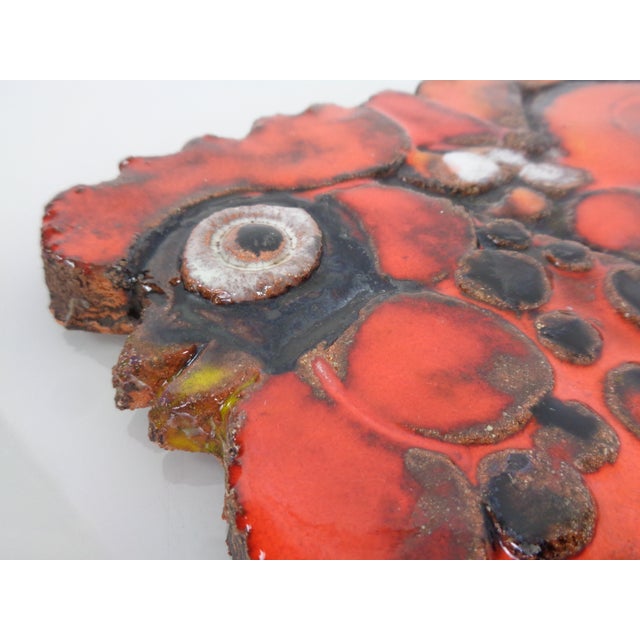 Large Glazed Rooster Studio Ceramic Wall Plaque, Germany, 1970s For Sale - Image 14 of 18