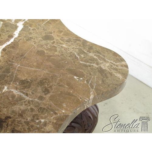Marble Top Rococo Style Mahogany Table With Carved Paw Feet For Sale - Image 9 of 9