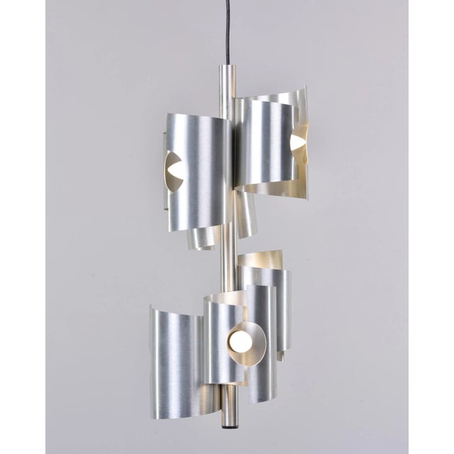 Mid Century Italian Aluminum 6 Light Fixture For Sale - Image 9 of 13