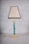 Green Malachite-Style Column Table Lamp with Structured Shade, 1980s For Sale - Image 4 of 12
