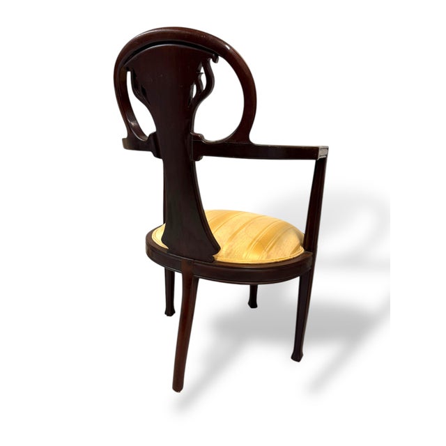 Wood An Art Nouveau Wood Inlaid Chair For Sale - Image 7 of 9