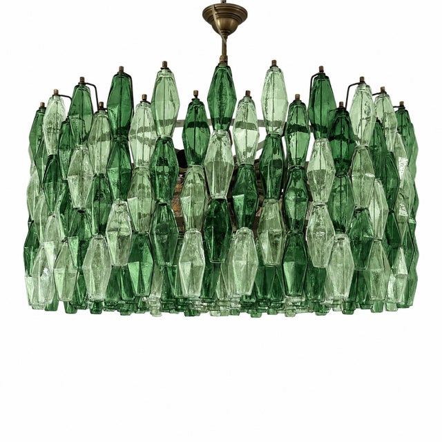 Oversized Contemporary Murano Glass Poliedro Chandelier in Burnished Venini Style by Simoeng For Sale - Image 4 of 12