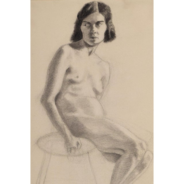 Graphite Female Nude Figure Study Drawing by Anne Neumark C. 1928 For Sale - Image 4 of 5
