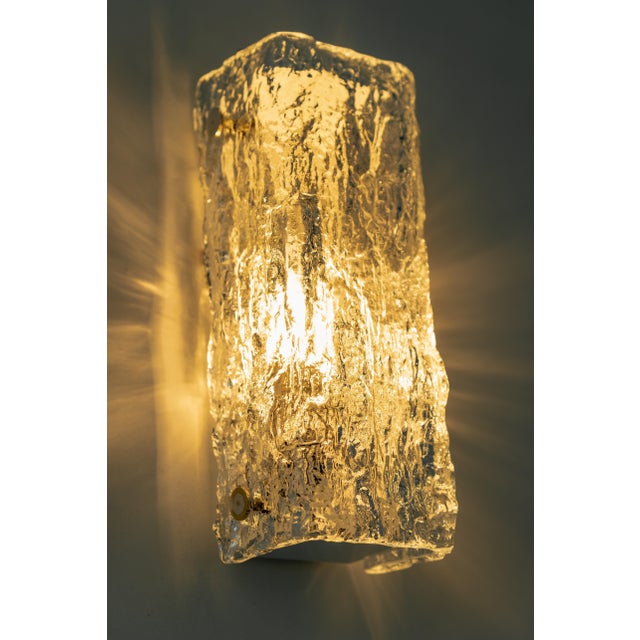 Murano Ice Glass Vanity Sconce from Kaiser Idell / Kaiser Leuchten, Germany, 1970s For Sale - Image 11 of 13