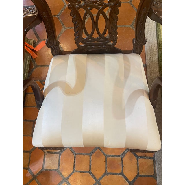 Century furniture company. Georgian style carved, solid mahogany armchair. Made from 2000 to 2009 in the United States. In...