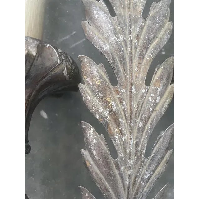 Mid 20th Century Fine Art Silver 3-Light Wall Sconces - a Pair For Sale - Image 4 of 8