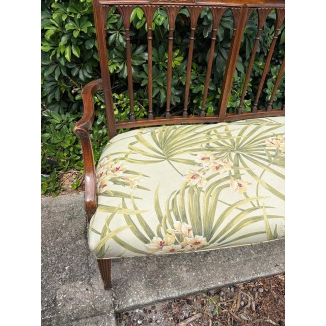 Late 19th Century Antique Walnut American Love Seat For Sale - Image 5 of 5