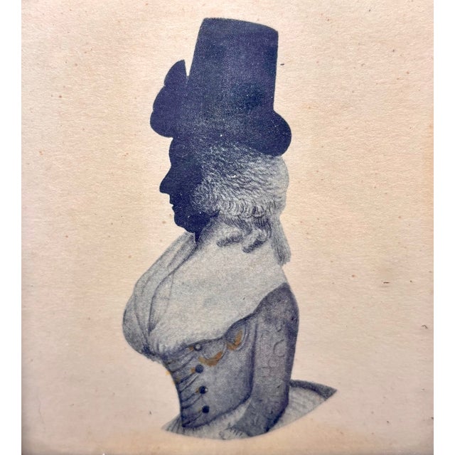 1920s W. Phelps Silhouette Portrait, Woman in Riding Hat, Borghese Frame For Sale In Reno/Lake Tahoe - Image 6 of 9