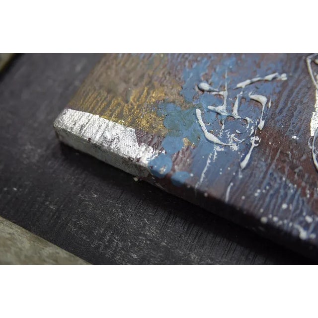 Mid-Century Modern Brutalist Oil on Canvas, Unknown Artist, 1970s For Sale - Image 3 of 9