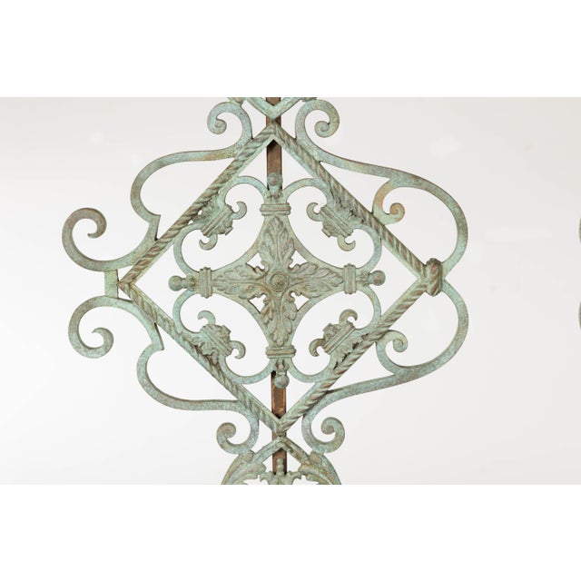 Italian Bronze Midcentury Table Lamps with Scrolling Motifs, on Lucite Bases For Sale - Image 9 of 12